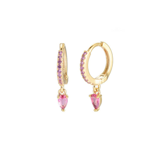 Shining drop pink (earrings)